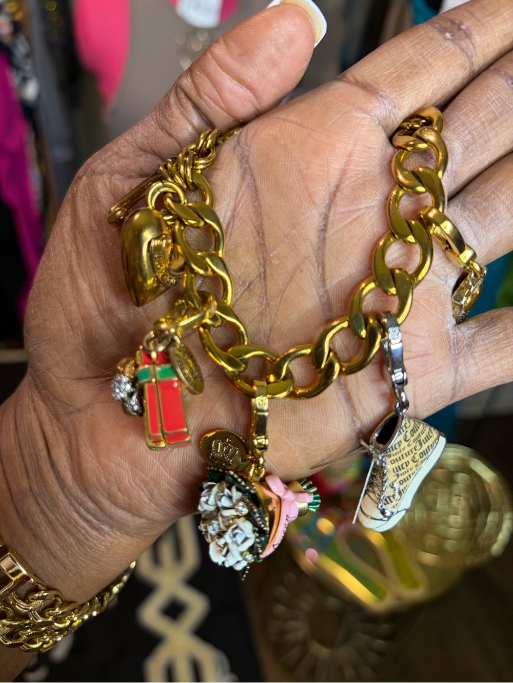 Juicy Coutour Charm Bracelet with Red and Multi charms - Picture 2 of 4
